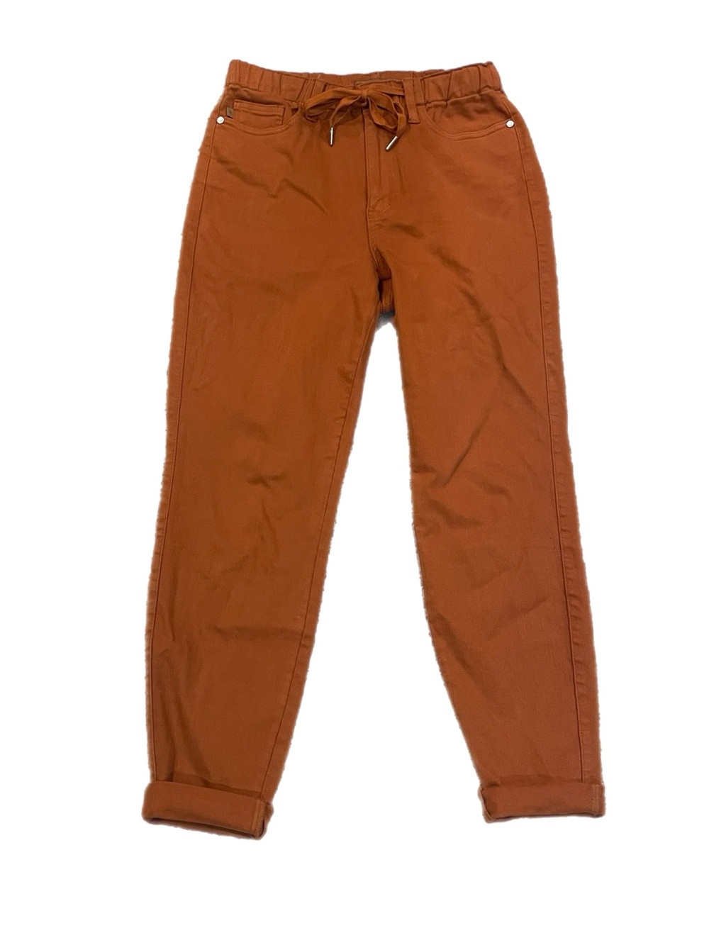 Judy Blue High Waist Garment Dyed Orange Double Cuff Jogger Denim Jeans 5/27